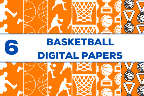 Basketball Digital Paper Graphic Patterns By The DA Creative