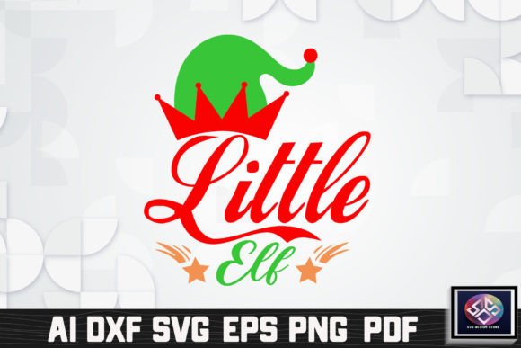 Little Elf Christmas Day T-Shirt Design Afbeelding Crafts Door SVG Design STORE
