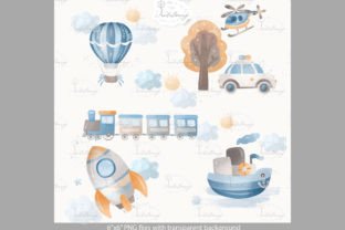 Watercolor Transport Clipart Graphic Illustrations By dandelionery 2