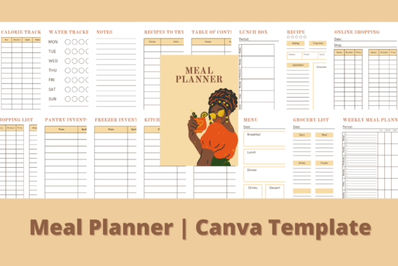 Meal Planner | Canva Template Graphic Print Templates By Blooming Studio