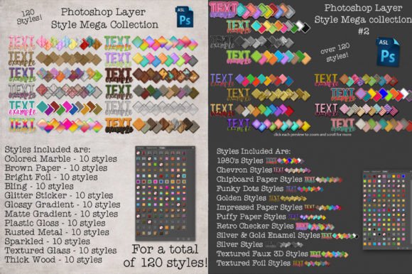 Mega Style Collection Bundle Graphic Layer Styles By HG Designs