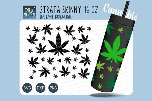 Cannabis Weed Strata Wrap SVG PNG Cricut Graphic Illustrations By Pila Studio