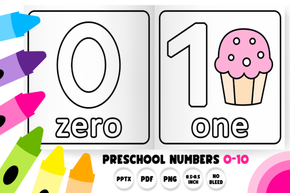 Preschool Numbers 0-10 Coloring Pages Gráfico PreK Por AbellaPublishing