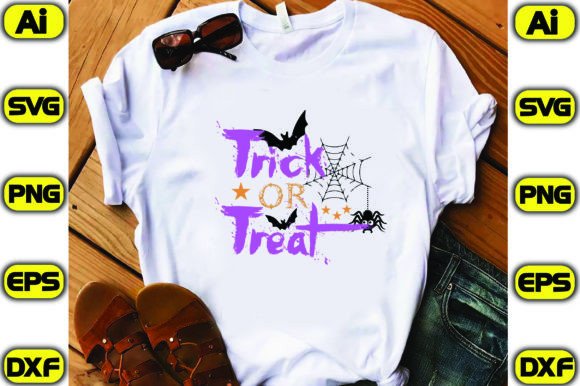 Trick or Treat Graphic T-shirt Designs By RIYA DESIGN SHOP