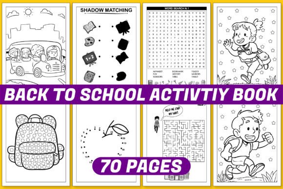 BACK to SCHOOL ACTIVITY BOOK for KIDS Graphic Coloring Pages & Books Kids By PRO KDP TEMPLATES