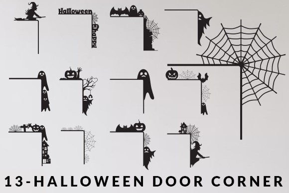 Laser Cut Halloween Door Corner SVG. Graphic Crafts By Art Hub