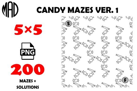Candy Mazes Style 1 5×5 Illustration Intérieurs KDP Par Marina Art Design