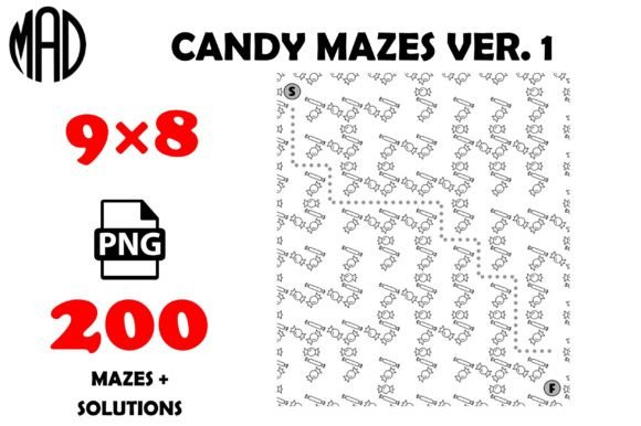 Candy Mazes Style 1 9×8 Grafika Wnętrza KDP Przez Marina Art Design