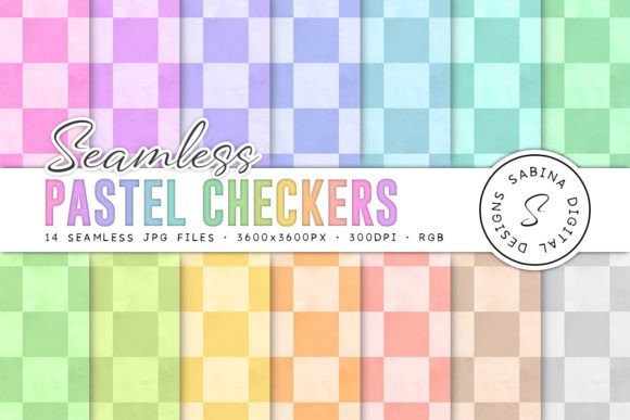 Pastel Checkers Seamless Backgrounds Graphic Patterns By Sabina Leja