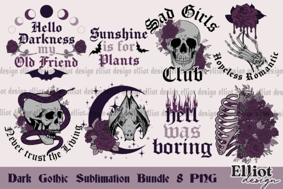 Dark Gothic Bundle Sublimation Graphic Crafts By Elliot Design