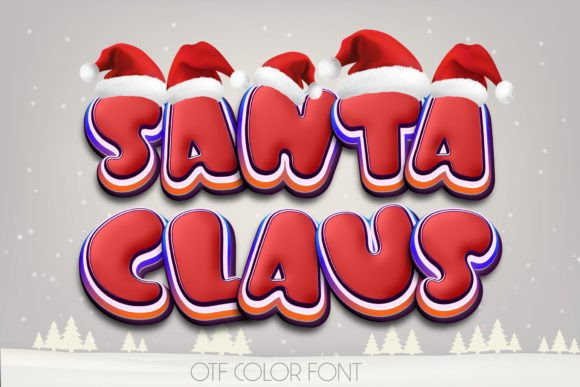 Santa Claus Color Fonts Font By Nobu Collections