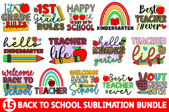 Back to School Sublimation Bundle Graphic Crafts By Regulrcrative