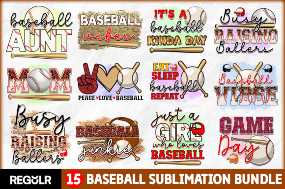 Baseball Sublimation Bundle Graphic Crafts By Regulrcrative