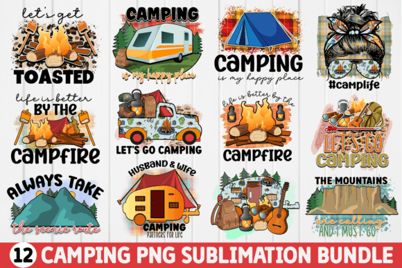 Camping Sublimation Bundle Graphic Crafts By Regulrcrative