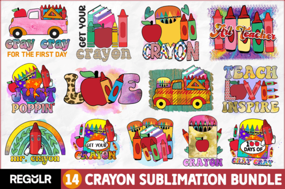 Crayon Sublimation Bundle Graphic Crafts By Regulrcrative