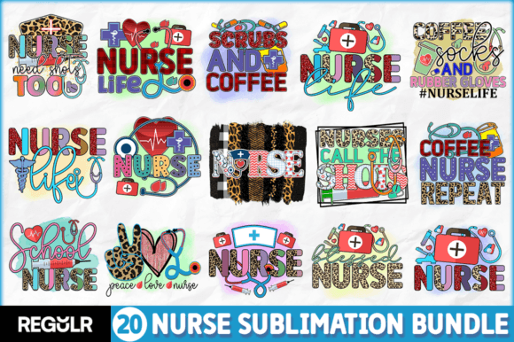 Nurse Sublimation Bundle Graphic Crafts By Regulrcrative