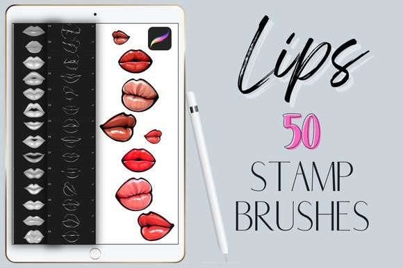 Procreate Lips Stamps Brushes Graphic Brushes By Calcool