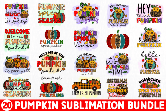 Pumpkin Sublimation Bundle Graphic Crafts By Regulrcrative