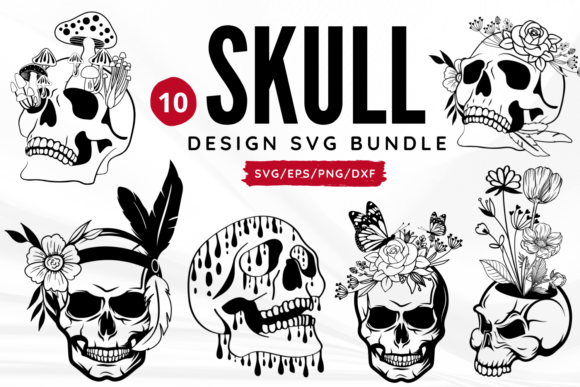Skull SVG Bundle Graphic Crafts By Regulrcrative