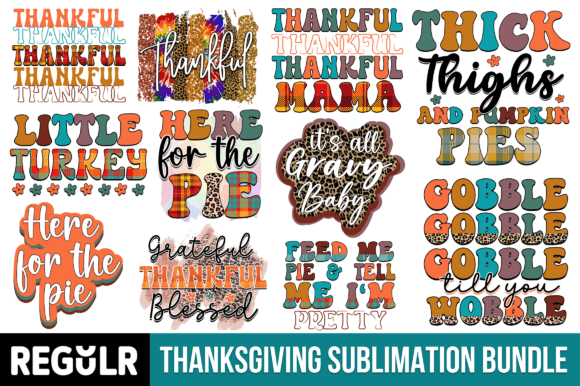 Thanksgiving Sublimation Bundle Graphic Crafts By Regulrcrative