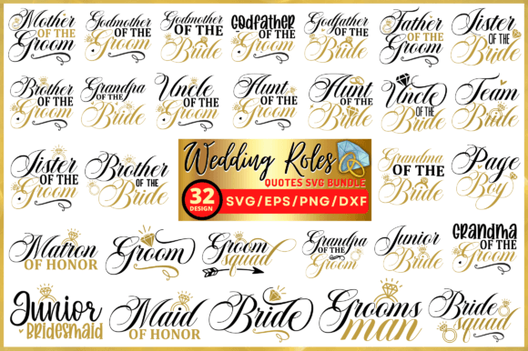 Wedding Roles SVG Bundle Graphic Crafts By Regulrcrative