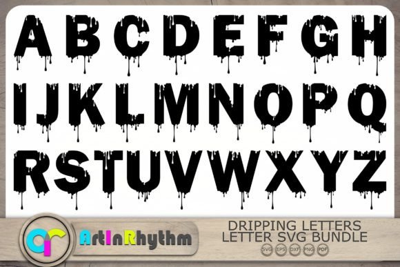 Dripping Font Svg, Dripping Alphabet Svg Gráfico Artesanato Por artinrhythm