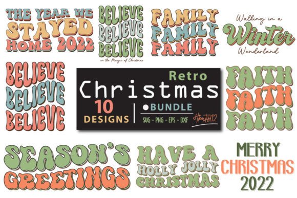 Retro Christmas Bundle. Graphic Crafts By Hkartist12