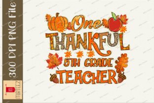 Thankful 5th Grade Teacher Pumpkin Fall Illustration Artisanat Par Mirteez 1