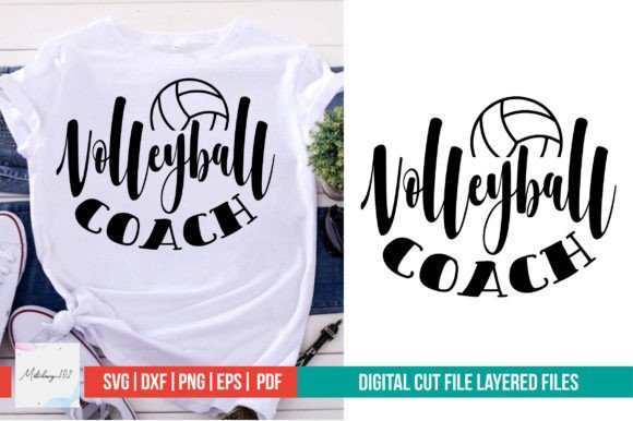 Volleyball Coach Svg Design Gráfico Diseños de Camisetas Por svgstudiodesignfiles