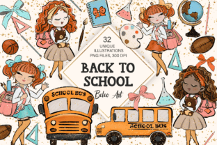 Back to School Clipart| School Clipart Afbeelding Afdrukbare Illustraties Door Beleo Art 1