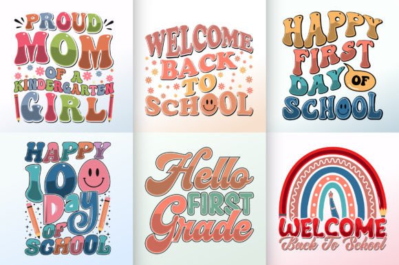 Back-to-school T-shirt Design Bundle SVG Gráfico Diseños de Camisetas Por Samira's Design