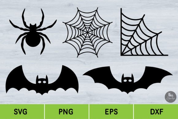 Halloween Bundle, Spider Web, Bats, Svg Illustration Illustrations Imprimables Par AnuchaSVG
