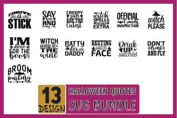 Halloween Quotes Designs Bundle Graphic Crafts By MITHUL