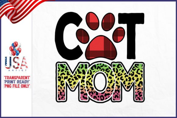 Cat Mom Sublimation Graphic Print Templates By USA_Artist