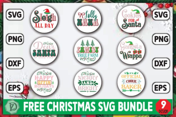Free Christmas SVG Bundle Graphic Crafts By Design Zone