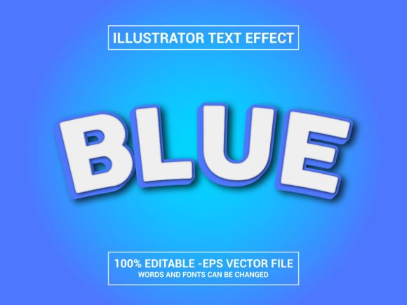 Blue Text Effect 3D Style -editable EPS Graphic Layer Styles By VOLT_DESIGN