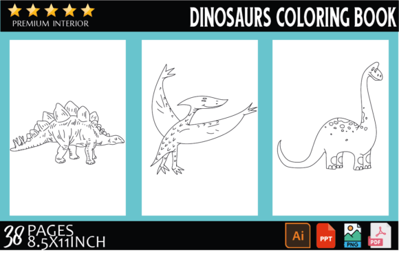 Dinosaurs Coloring Book Graphic Coloring Pages & Books Kids By FIVE KDP PRO