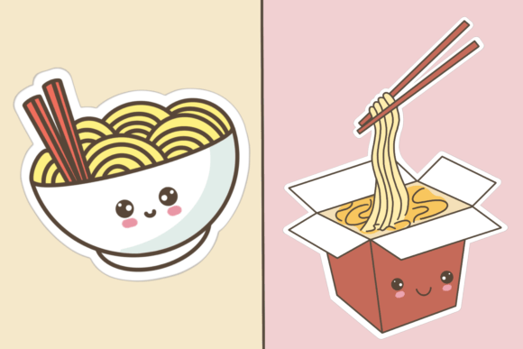 Kawaii Noodles Transparent Graphic Illustrations By nanayudhistira24