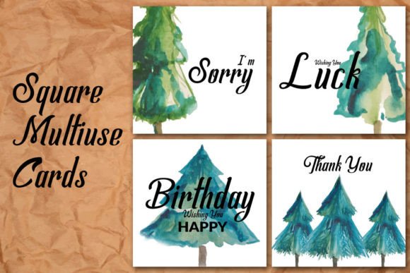 Multiuse Greeting Cards Graphic Print Templates By Leza Sam