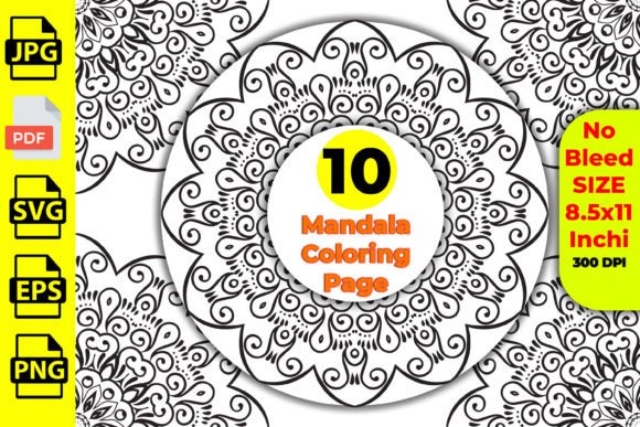 10 Flower Mandala Coloring Pages Adult Graphic Coloring Pages & Books By zohuraakter524