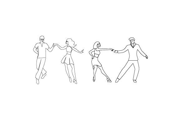 Group Dance Salsa, Line Art Dance & Cheer Craft Cut File By Creative Fabrica Crafts