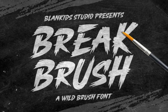 Break Brush Display Font By Blankids Studio
