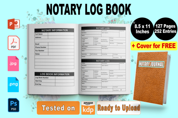 Notary Log Book | KDP Interior + Cover Graphic KDP Interiors By lamalam.imade