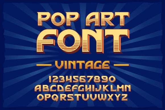 Pop Art. Vector Vintage Typeface. Gráfico Ilustraciones Imprimibles Por Fractal font factory