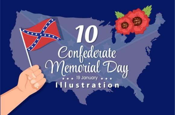 10 Confederate Memorial Day Illustration Gráfico Ilustrações para Impressão Por denayunecf