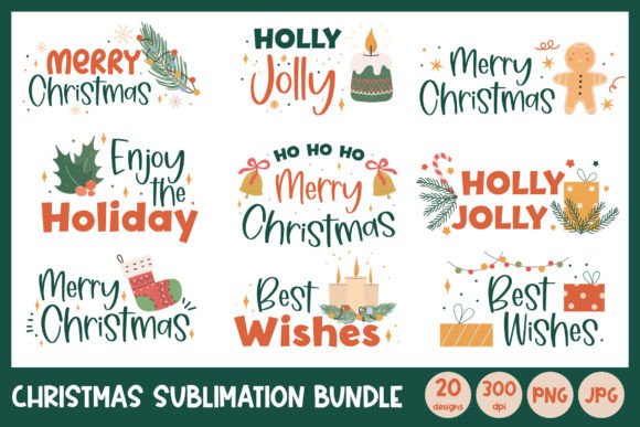 Christmas Sublimation Bundle Graphic Crafts By CUTEANNY