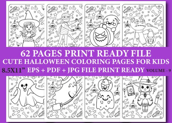 Cute Halloween Coloring Book for Kids Graphic Coloring Pages & Books Kids By ArT DeSiGn