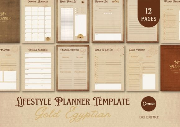 LIFESTYLE PLANNER CANVA TEMPLATE Graphic Print Templates By The Little Lily Studio