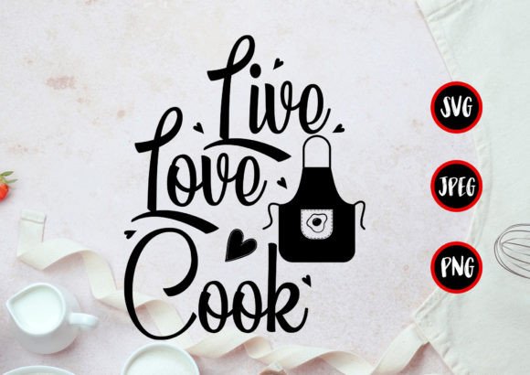 Live Love Cook Gráfico Plantillas de Impresión Por XoxoCraftSVG