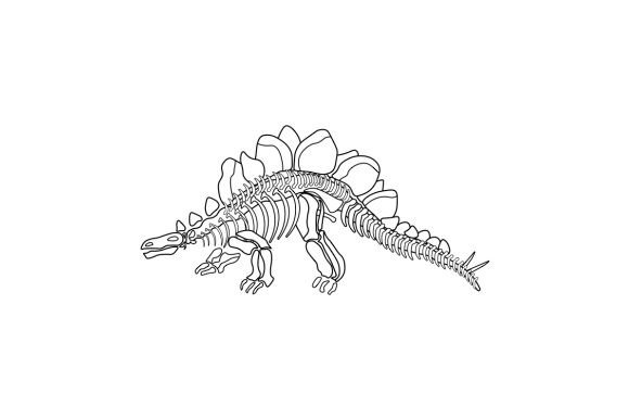 Realistic Stegosaurus Full Skeleton Dinosaurs Craft Cut-bestand Door Creative Fabrica Crafts